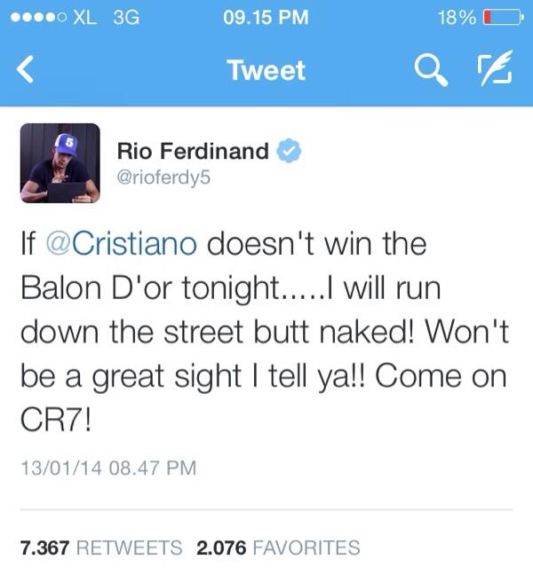 Rio Ferdinand pun bernazar gan