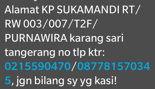 PENCURI ONLINE DIKASKUS FERI SUNITA. NO REK BNI 0291261811