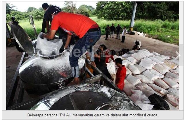 Modifikasi CUACA dengan GARAM di JAKARTA !!! >>> Inilah cara KERJAnya<<< +++Foto2nya