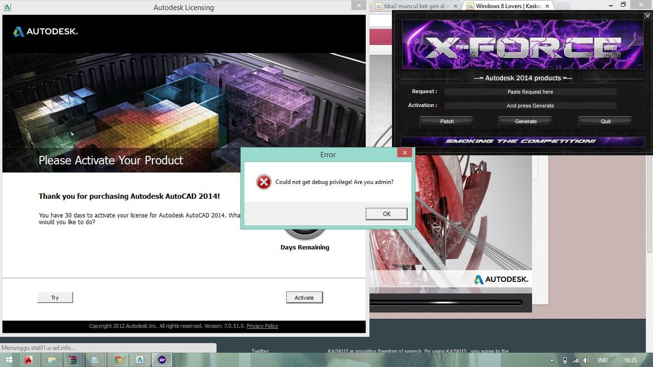 Problem Keygen Windows 8 1 Could Not Get Debug Privilege Are You Admin Kaskus