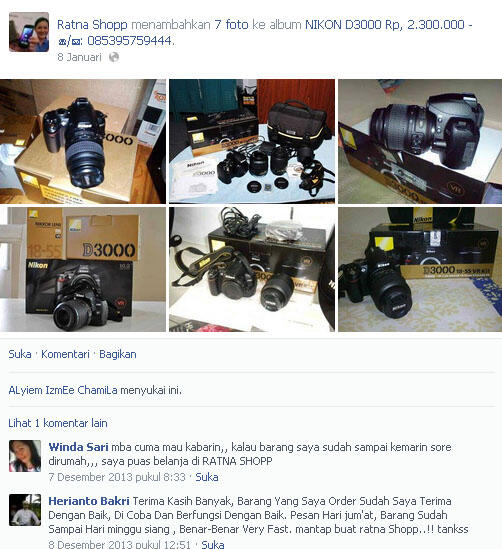 PENIPUAN MODUS BARU DENGAN TESTI SAMARAN RATNA SHOP 085298075071 dan 085395759444