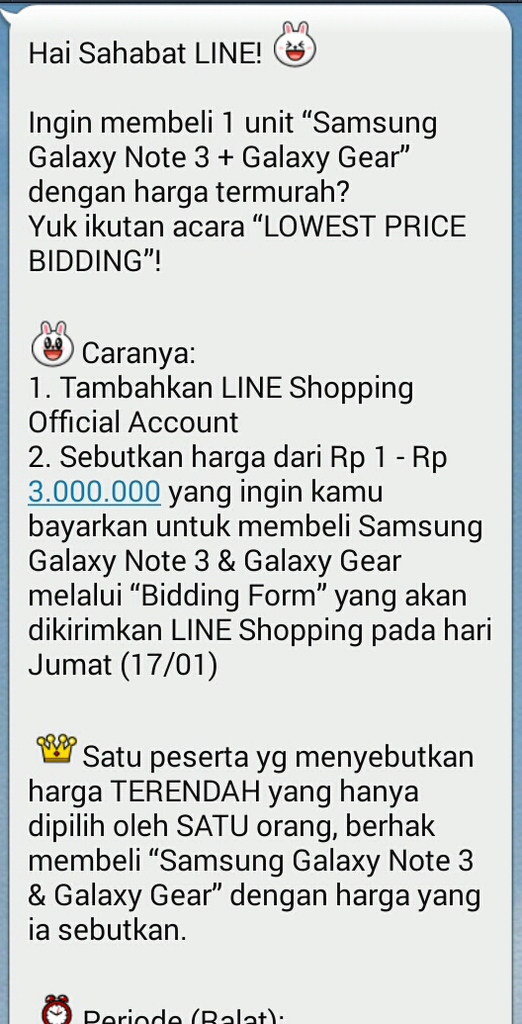 &#91;LINE SHOPPING&#93; Line bagi-bagi SG Note 3 + Gear