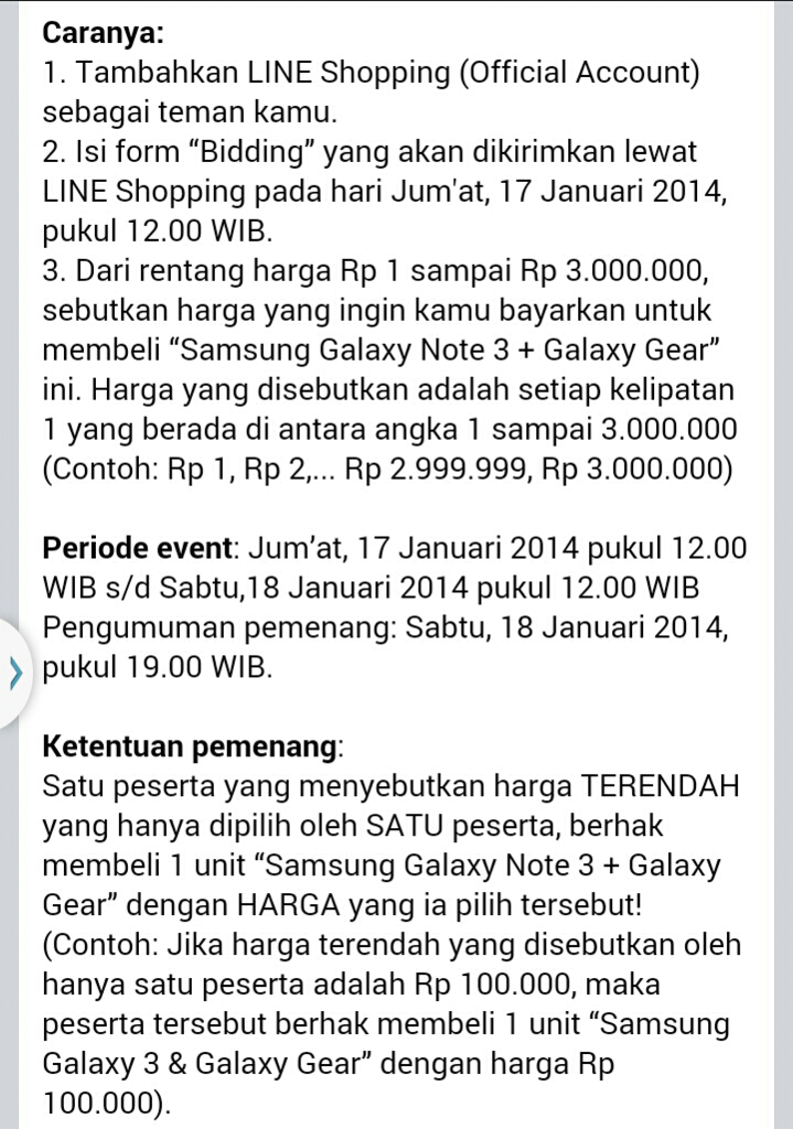 &#91;LINE SHOPPING&#93; Line bagi-bagi SG Note 3 + Gear