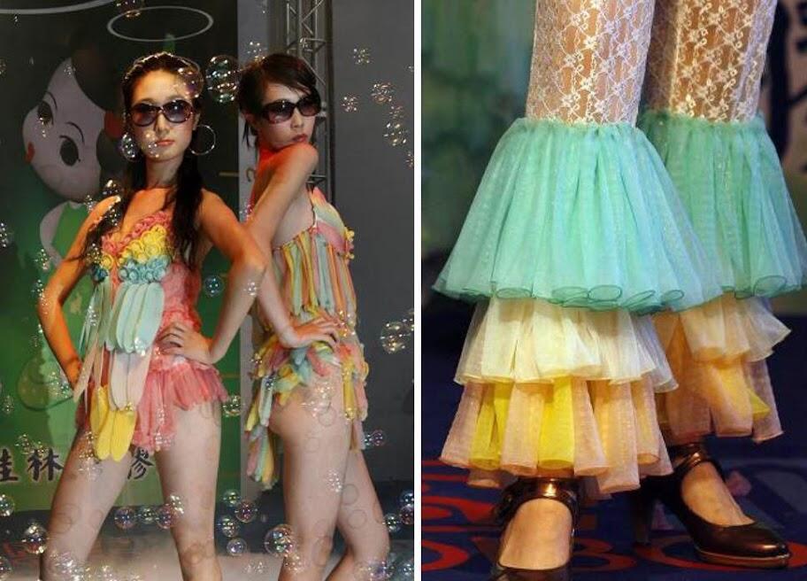 Wow model korea dengan kostum kondom