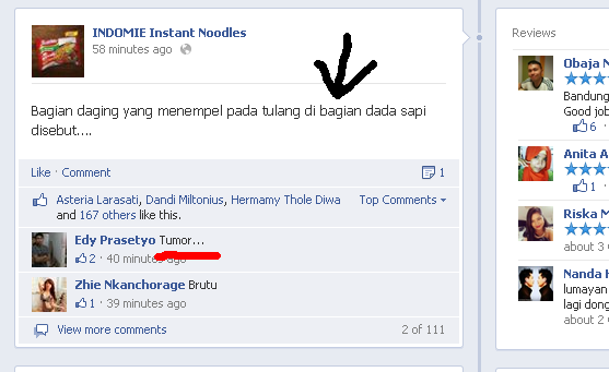 Ane Ngakak Liat Facebook Page Indomie Gan