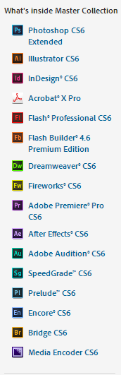 Master collection cs6. Master collection cs6