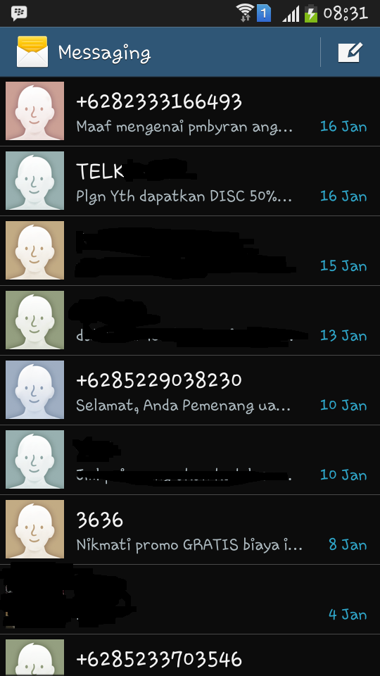 Kumpulan SMS Tipu-tipu (Pengalaman Pribadi HP Sendiri)