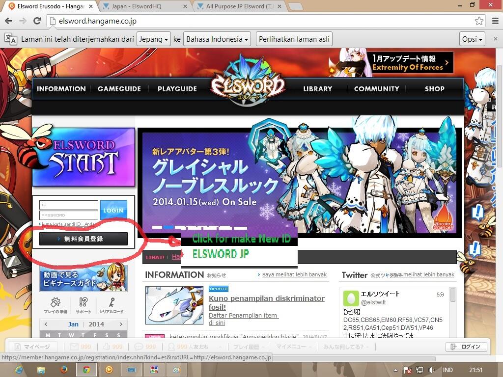 &#91;Tutorial&#93; Cara bikin akun Elsword server Japan 2014