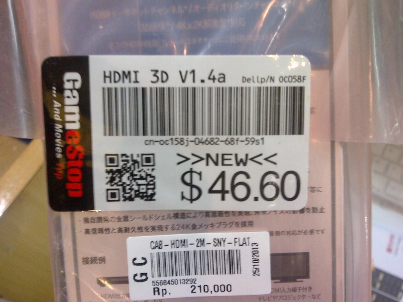 KABEL HDMI SONY 2METER FLAT PIPIH DLC-HE20HF ORIGINAL VERSI1.4 3D SUPPORT GOLD PLATED