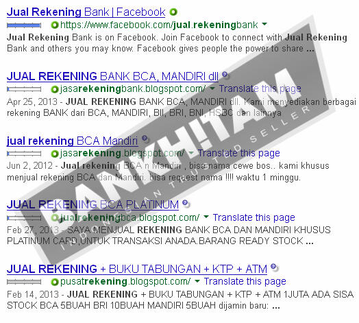 Trend Baru, Penipuan Menggunakan Rekening Palsu