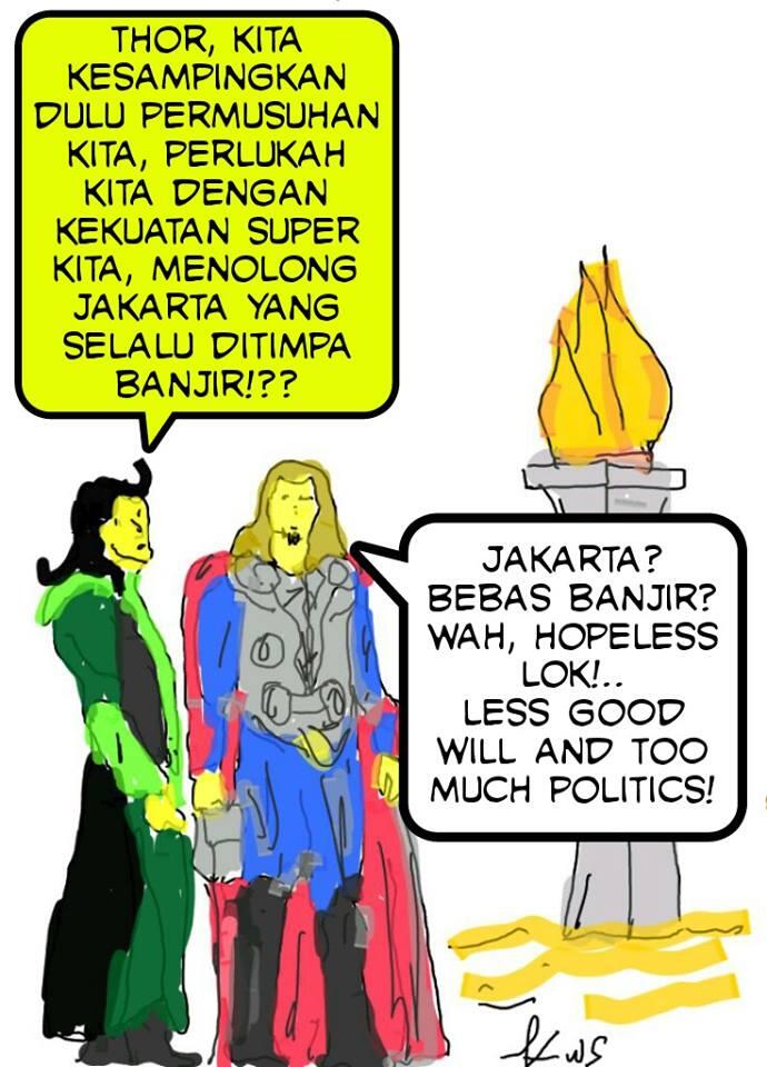 THOR PUN MENYERAH DENGAN BANJIR JAKARTA GAN