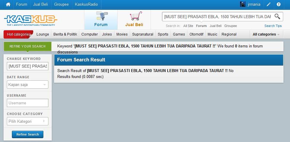 &#91;MUST SEE&#93; PRASASTI EBLA, 1500 TAHUN LEBIH TUA DARIPADA TAURAT !!