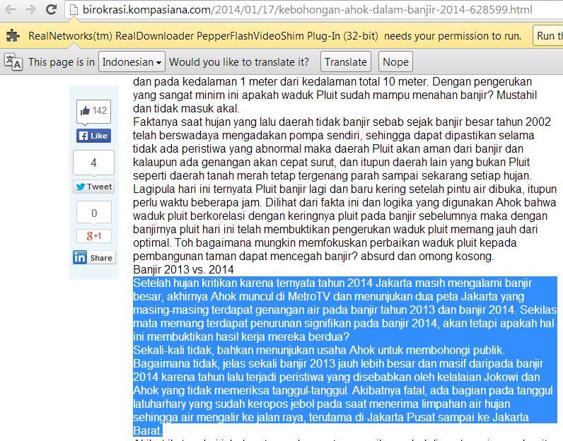 [KLARIFIKASI} HOT TRIT Membandingkan Banjir Jakarta Tahun ini dengan Tahun Lalu