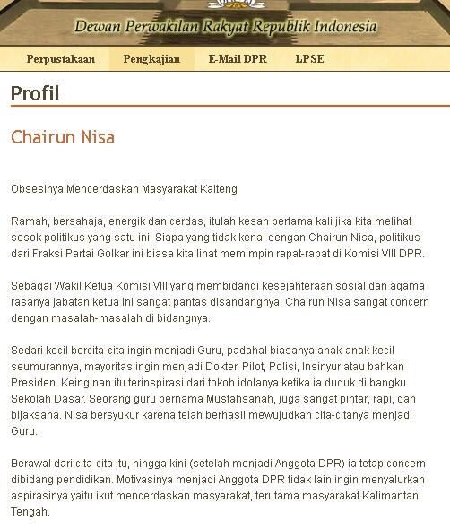 Bertolak belakang banget ni profil Chairun Nisa (Politikus Partai Kuning)
