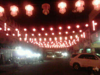 suasana imlek di chinatown pekanbaru