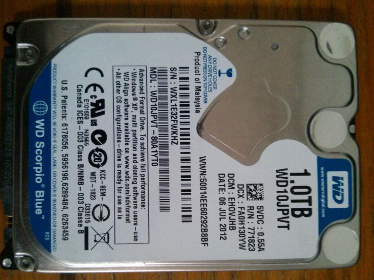 WTS : HDD 1 TB FOR LAPTOP BARU HARGA BEKAS (SOLO)
