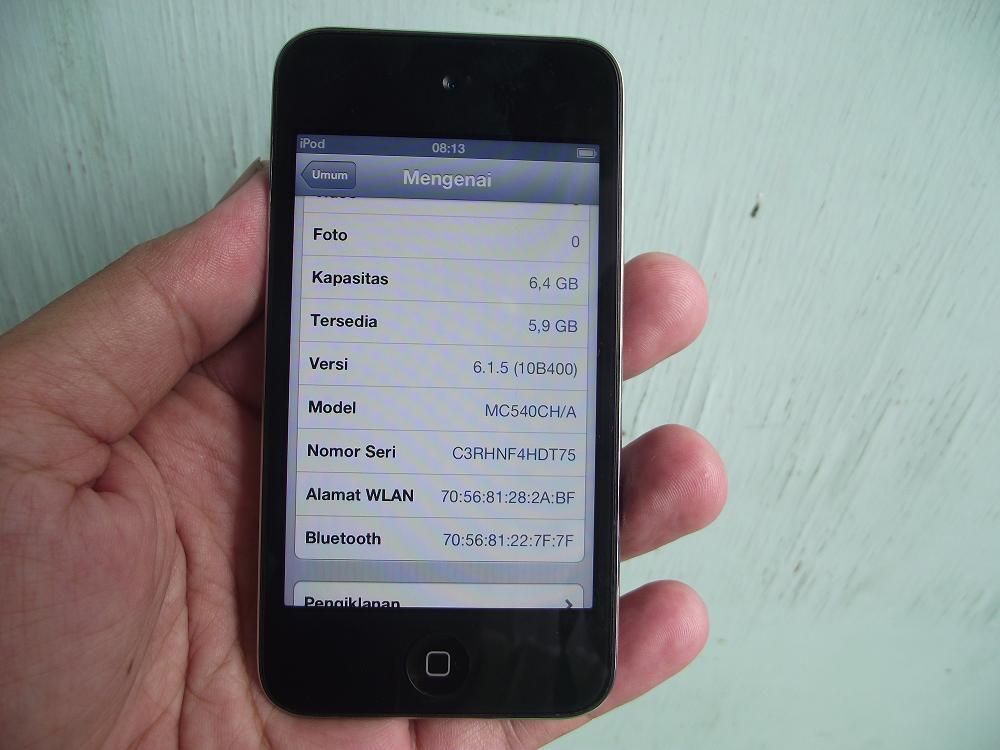 ipod touch apple 4rd 8gb black mulus jogja