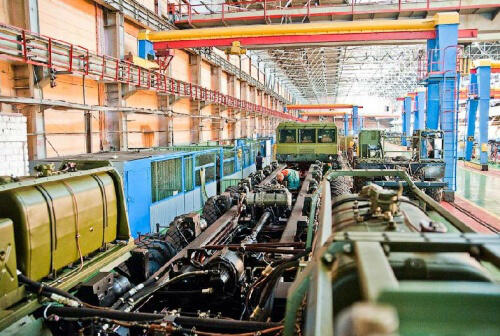 Inside the Topol M intercontinental Ballistic missile MZKT-7930 vehicle factory