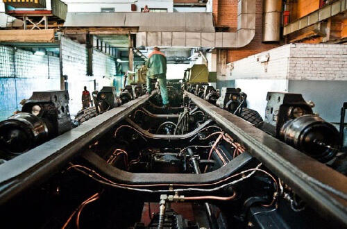 Inside the Topol M intercontinental Ballistic missile MZKT-7930 vehicle factory