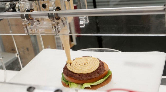 Mengolah Pizza dan Hamburger Lezat Dengan Printer 3D