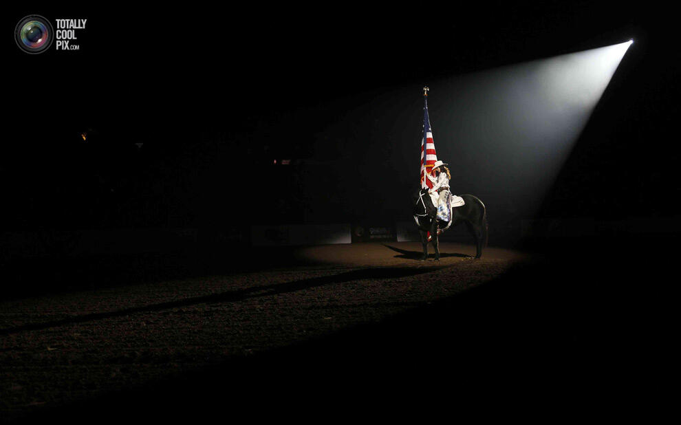 Aksi para coboy junior dalam, &quot; The 108th National Western stock di Denver !