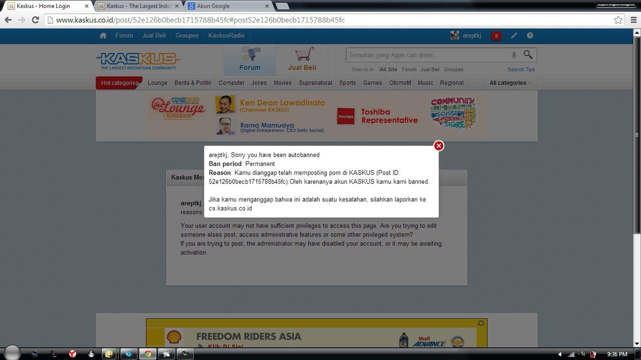 Padahal bikin trit baik eh malah kena banned