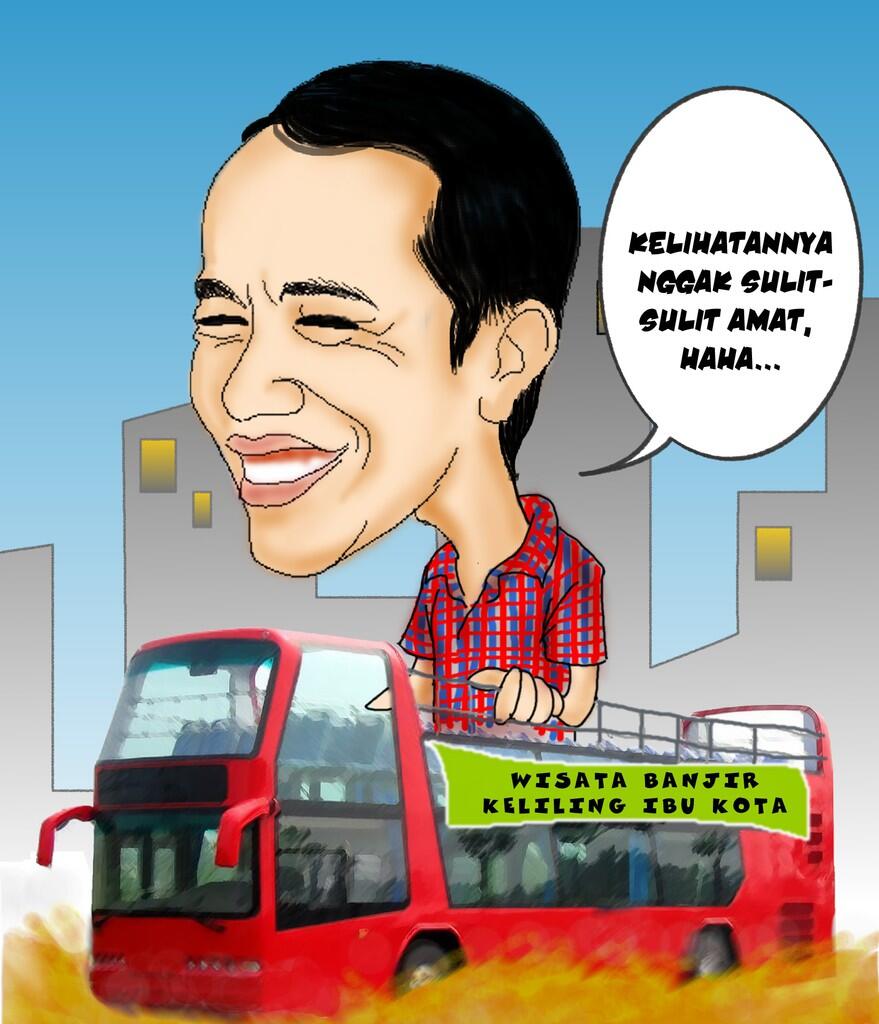 BUS TINGKAT WISATA "BANJIR" KELILING IBUKOTA ALA JOKOWI