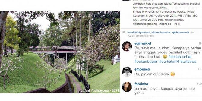 &#91;Ibu Ani suka menghibur&#93; Ini curhatan lucu followers Ibu Ani Yudhoyono di Instagram