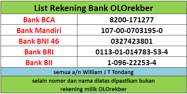 Rekening Bersama OLOrekber &#91;:Partner Jual Beli TERPERCAYA:&#93;