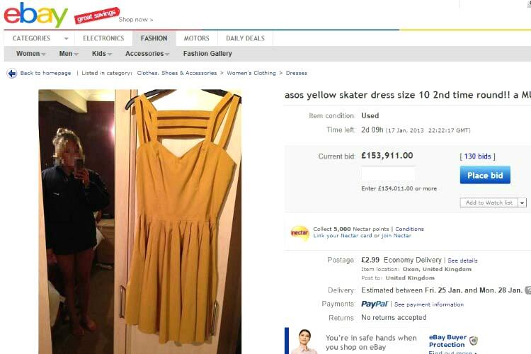 wanita ini pamer body saat jualan di eBay