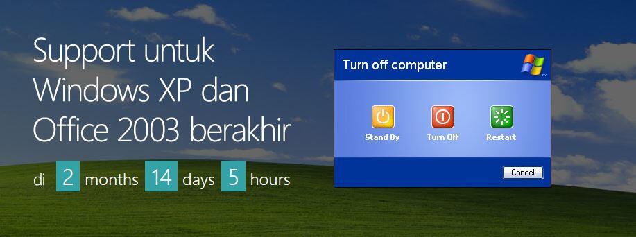 Hitung mundur menuju End-of-Support untuk Windows XP dimulai