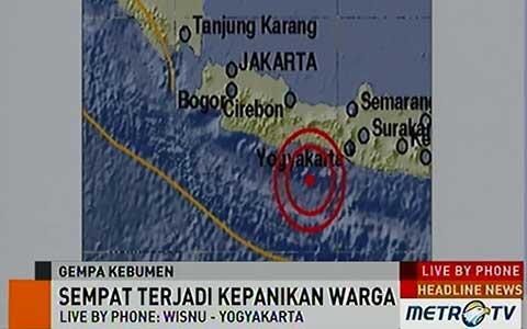 jogja gempa 2 menit lalu