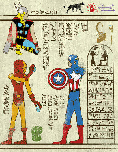 Hero-glyphics - Gabungan Tulisan Mesir Kuno dan Superhero. Lucu Gan. (+pic)