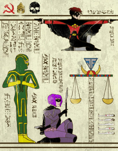 Hero-glyphics - Gabungan Tulisan Mesir Kuno dan Superhero. Lucu Gan. (+pic)