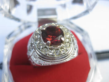 Lelang Murah Batu Cincin Siap Pakai.. Akik Darah, Rhodolite Garnet, Green Peridot 