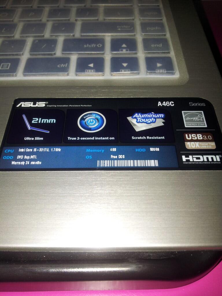 Jual santai ASUS A46C i5 + includ windws 8 + banyak bonus cod Malang