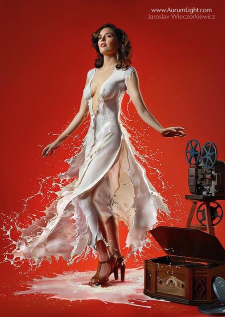 Drees cantik terbuat dari susu