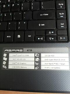Acer Aspire 4739 Core i3 Fullset Segel Mulus 99%