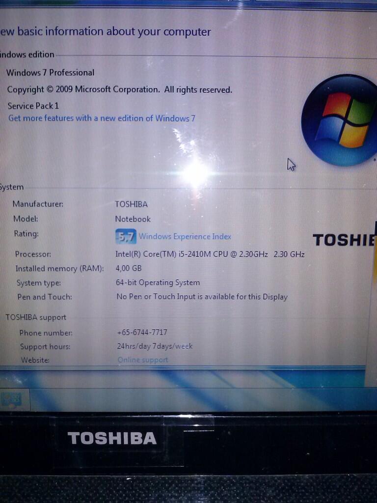 Toshiba Satellite L730 Core I5 Windows 7 ORI mulus