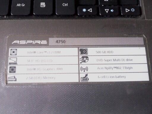 Acer Aspire 4750 Core I3 Sandy Bridge