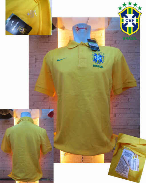 T-SHIRT POLO BRAZIL YELLOW-BLUE NEW