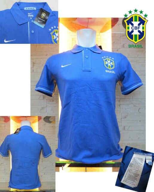 T-SHIRT POLO BRAZIL YELLOW-BLUE NEW