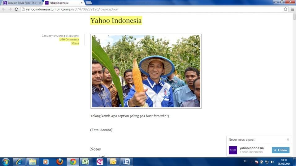 Caption yang pas buat fotonya Ibas (yahoo asking)