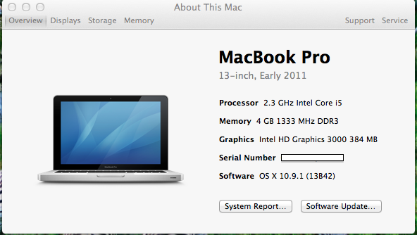 Macbook pro 13" i5 2.3ghz Model 8.1 Early 2011 Bandung
