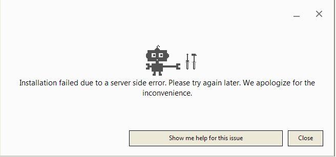 Google chrome installer crash