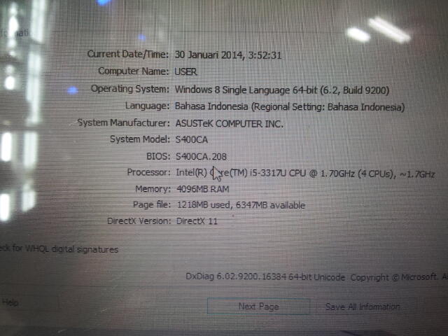 Asus Core i5 Touch Screen ZenBook