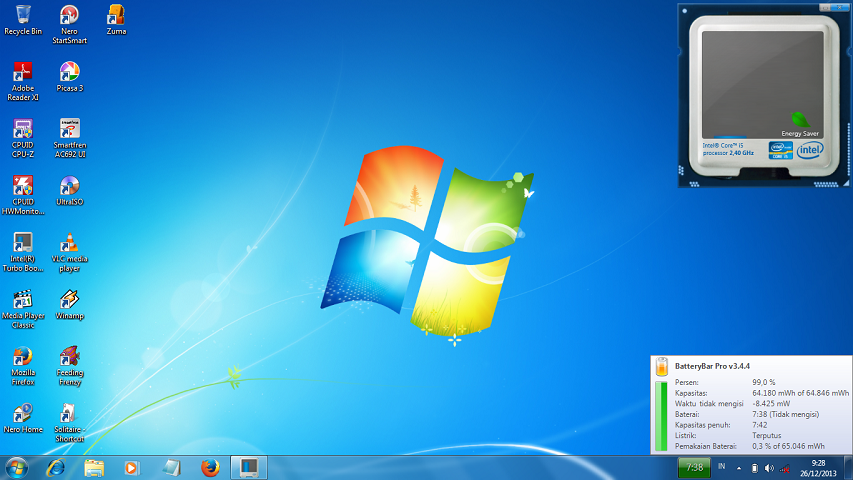 laptop / notebook dell core i5-2430m batre 7 jam bkn netbook pc