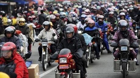 FOTO: Penampakan Mudik Masal dengan Motor Saat Imlek di China