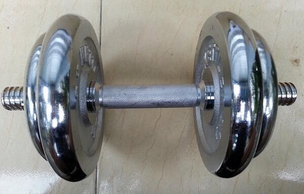 DUMBELL BARBELL KETTLER PLUS STICK CHROME BERAT TOTAL 17,5 KG