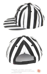 DISCOUNT TOPI GIYONGCHY GD/ G-DRAGON BLACK AND WHITE STRIPES (CUCI GUDANG)